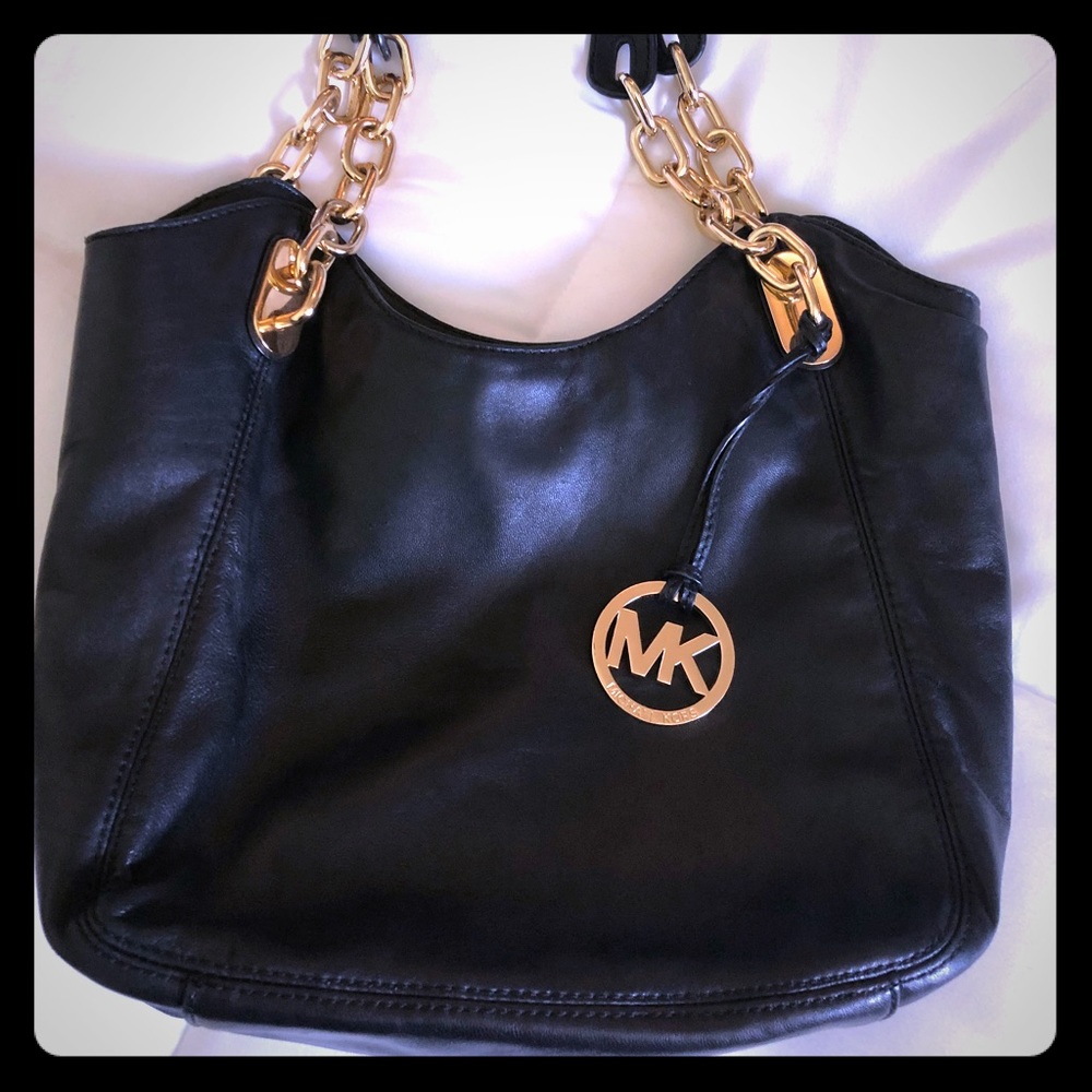Michael Kors black Napa leather Fulton
